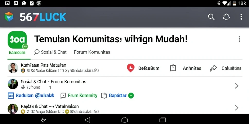 Antarmuka aplikasi 567LUCK menampilkan berbagai forum komunitas yang menarik.