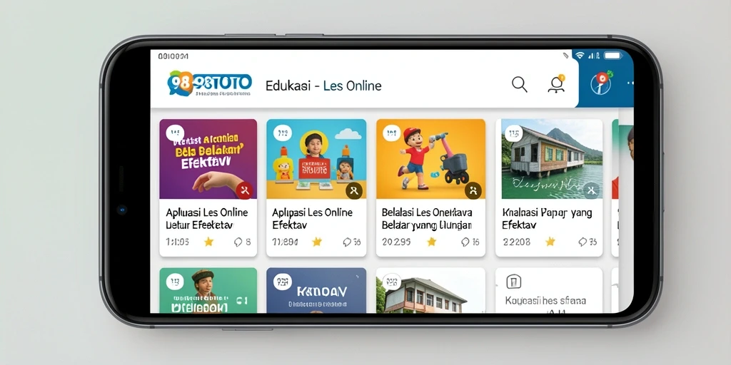 Tampilan antarmuka aplikasi Les Online yang interaktif dan user-friendly.