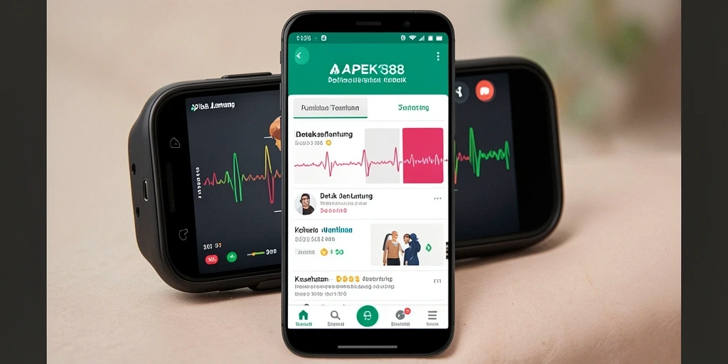 Antarmuka APEK88 menampilkan grafik detak jantung dengan jelas.