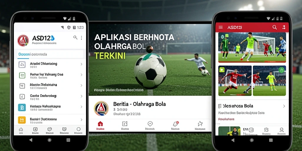 Tampilan antarmuka ASD123 yang intuitif dan informatif untuk berita olahraga bola.