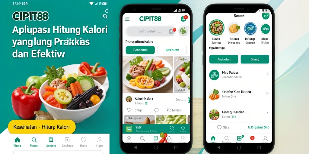 Tampilan antarmuka aplikasi CIPIT88 yang menarik dan mudah digunakan untuk menghitung kalori.