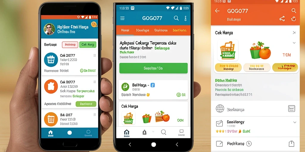 Tampilan antarmuka aplikasi GOGO77 yang intuitif untuk cek harga.