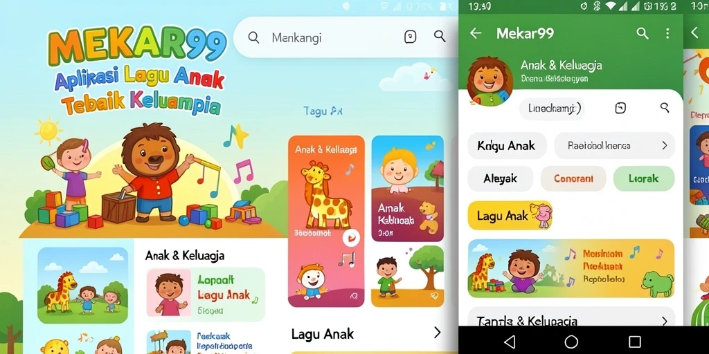 Tampilan antarmuka MEKAR99 yang ceria dan edukatif.