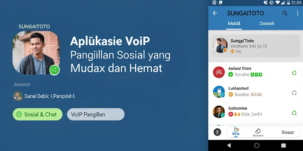 Antarmuka SUNGAITOTO untuk panggilan VoIP yang intuitif dan mudah digunakan.