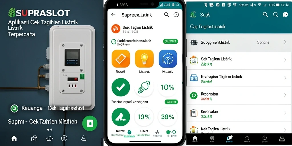 Tampilan antarmuka SUPRASLOT untuk cek tagihan listrik.