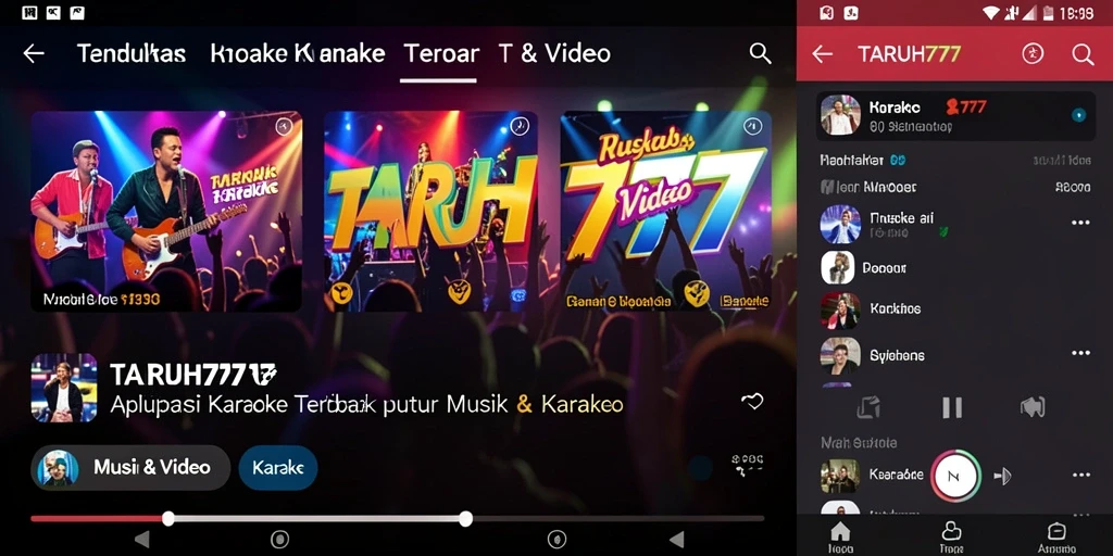 Antarmuka TARUH777 menunjukkan fungsi karaoke yang menarik dan mudah digunakan.