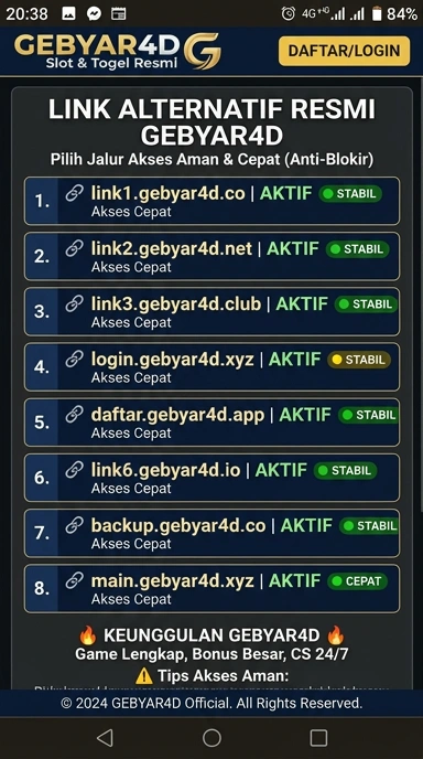 Halaman Link Alternatif Gebyar4D untuk Pengguna Android